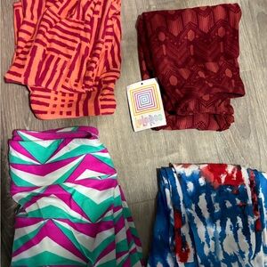 Lularoe os bundle new with tag Colorful Patterned Leggings 4 pairs